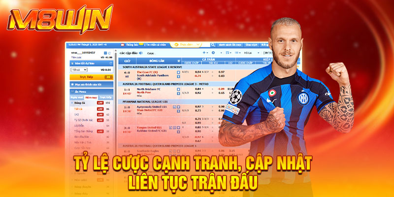 Tỷ lệ cược cạnh tranh, cập nhật liên tục trận đấu